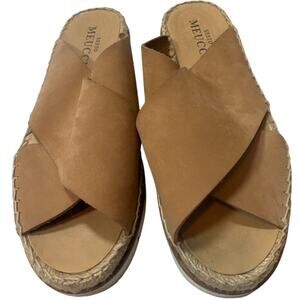 Sesto Meucci Brown Leather Platform Espadrille Sandal Womens 8 Resortwear Cruise